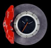 Brake disk carbon look clock, red 